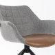 ZUIVER Doulton Swivel drejestol, m. armln - vintage brun, gr polyakryl/polyester og sort stl