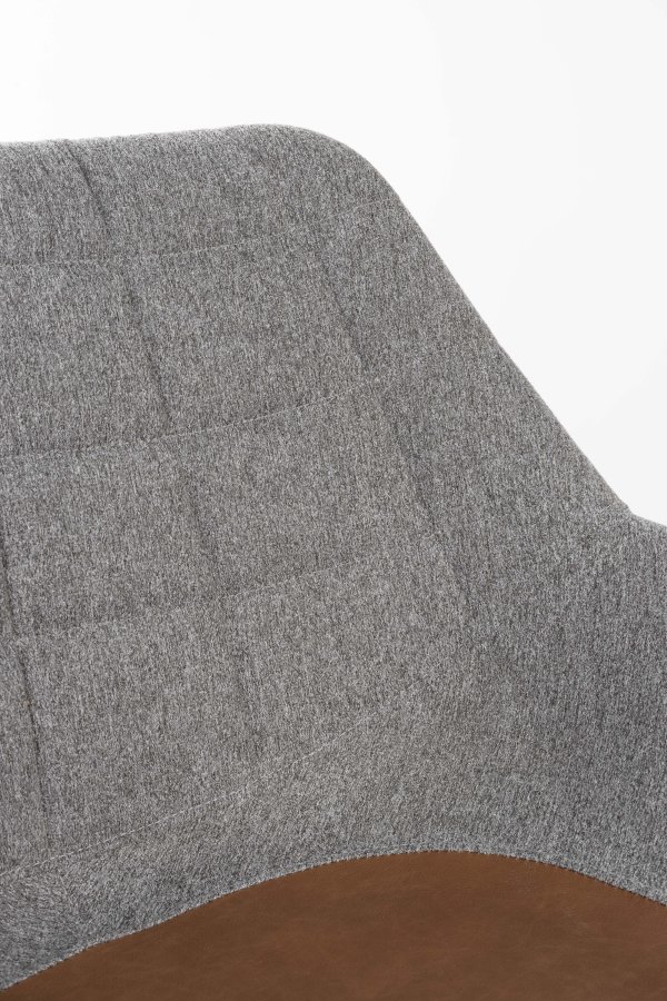 ZUIVER Doulton Swivel drejestol, m. armln - vintage brun, gr polyakryl/polyester og sort stl