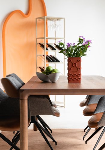 ZUIVER Doulton Swivel drejestol, m. armln - vintage brun, gr polyakryl/polyester og sort stl