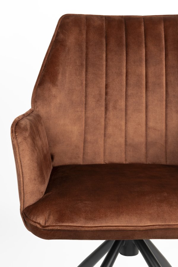 WHITE LABEL LIVING Jamie spisebordsstol, m. armln - rust polyester og metal