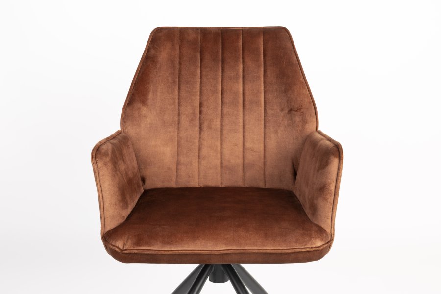 WHITE LABEL LIVING Jamie spisebordsstol, m. armln - rust polyester og metal