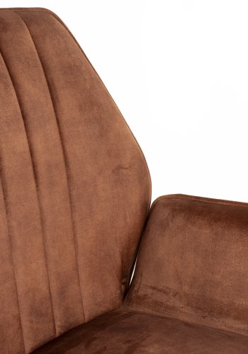 WHITE LABEL LIVING Jamie spisebordsstol, m. armln - rust polyester og metal