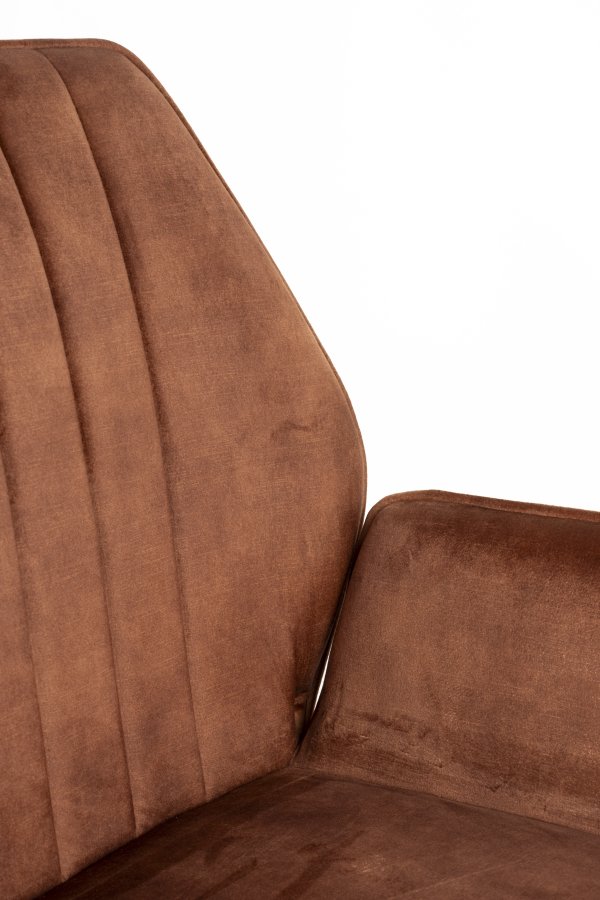 WHITE LABEL LIVING Jamie spisebordsstol, m. armln - rust polyester og metal