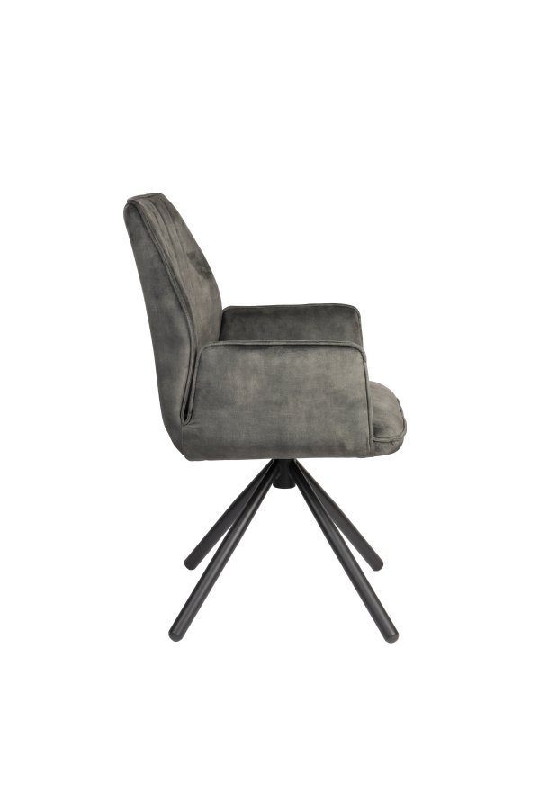 WHITE LABEL LIVING Jamie spisebordsstol, m. armln - mos polyester og metal