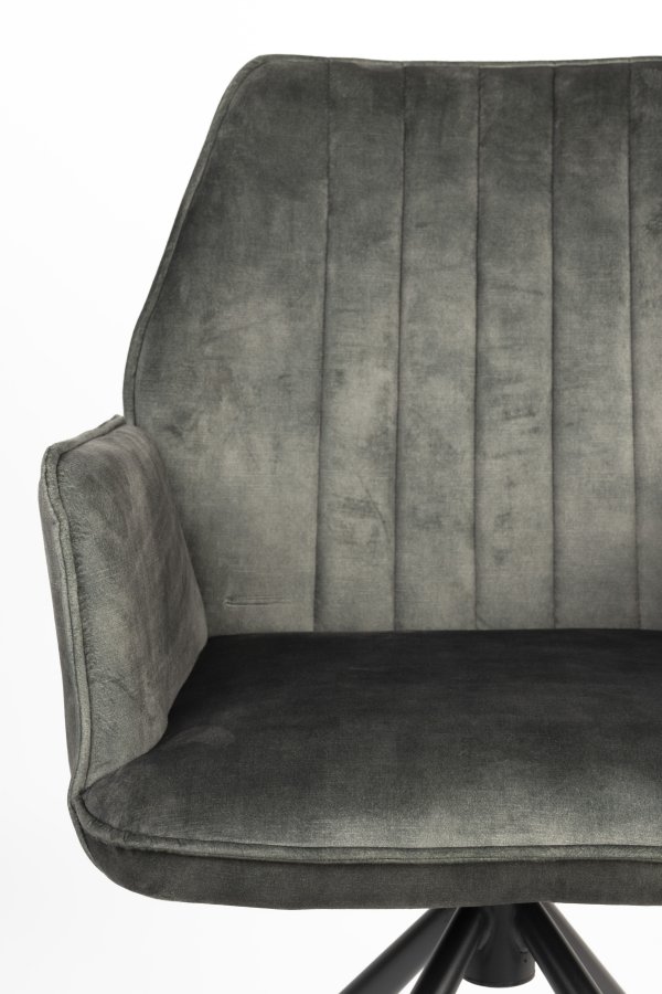 WHITE LABEL LIVING Jamie spisebordsstol, m. armln - mos polyester og metal