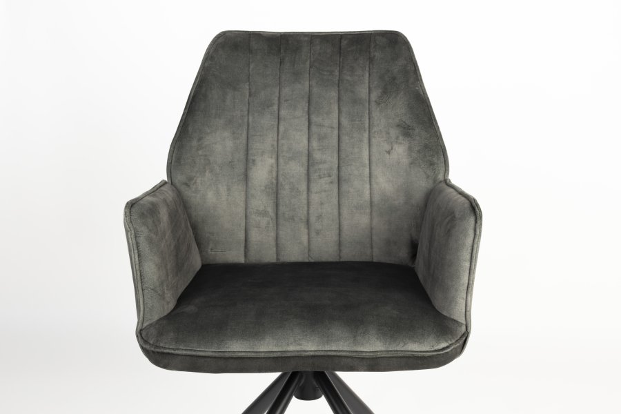 WHITE LABEL LIVING Jamie spisebordsstol, m. armln - mos polyester og metal