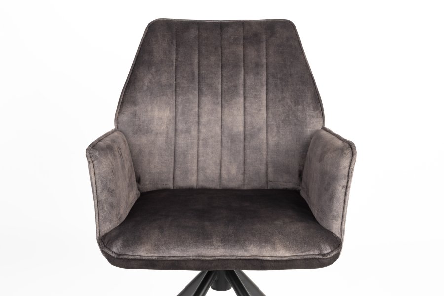 WHITE LABEL LIVING Jamie spisebordsstol, m. armln - brun polyester og metal