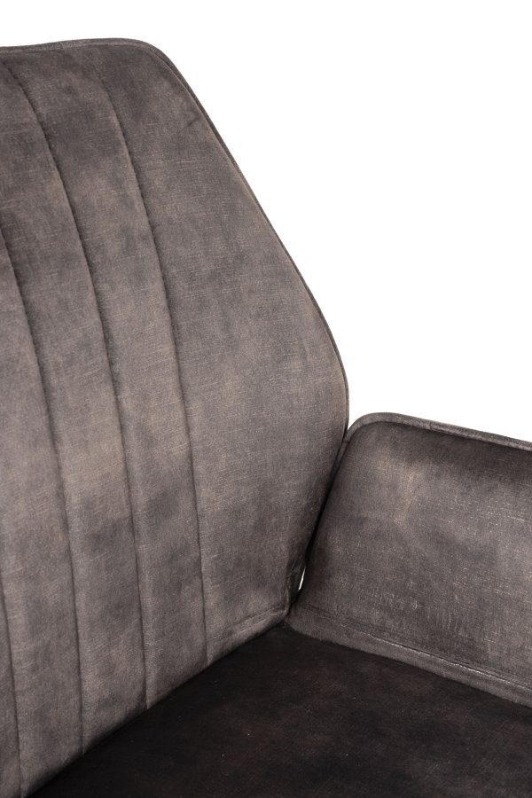 WHITE LABEL LIVING Jamie spisebordsstol, m. armln - brun polyester og metal