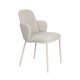 WHITE LABEL LIVING Jerrico spisebordsstol, m. armln - lys beige polyester og lys beige metal