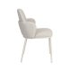 WHITE LABEL LIVING Jerrico spisebordsstol, m. armln - lys beige polyester og lys beige metal