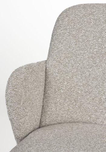 WHITE LABEL LIVING Jerrico spisebordsstol, m. armln - lys beige polyester og lys beige metal