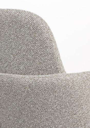 WHITE LABEL LIVING Jerrico spisebordsstol, m. armln - lys beige polyester og lys beige metal