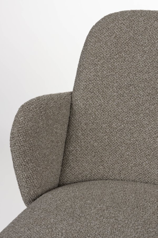 WHITE LABEL LIVING Jerrico spisebordsstol, m. armln - brun polyester og beige metal