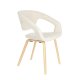 ZUIVER Flexback spisebordsstol, m. armln - beige bouclé og natur bgetr