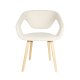 ZUIVER Flexback spisebordsstol, m. armln - beige bouclé og natur bgetr