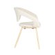 ZUIVER Flexback spisebordsstol, m. armln - beige bouclé og natur bgetr