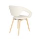 ZUIVER Flexback spisebordsstol, m. armln - beige bouclé og natur bgetr