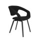 ZUIVER Flexback spisebordsstol, m. armln - sort bouclé og sort bgetr