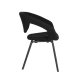 ZUIVER Flexback spisebordsstol, m. armln - sort bouclé og sort bgetr