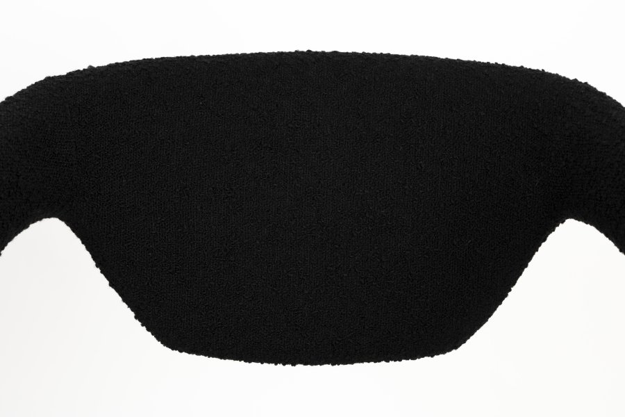 ZUIVER Flexback spisebordsstol, m. armln - sort bouclé og sort bgetr