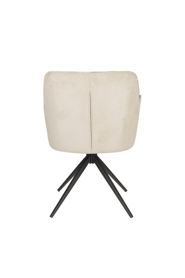 WHITE LABEL LIVING Daley spisebordsstol, m. armln - beige/grn polyester og sort jern