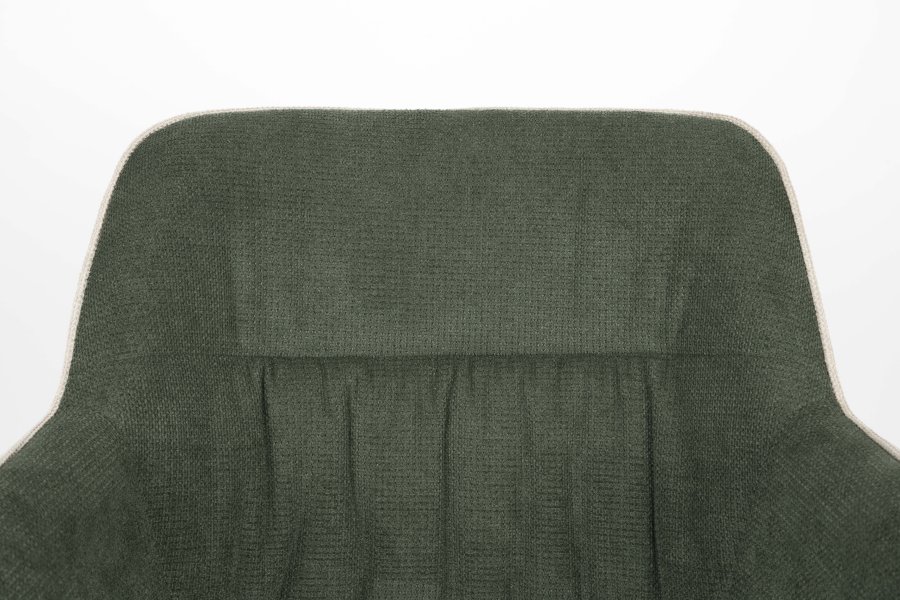 WHITE LABEL LIVING Daley spisebordsstol, m. armln - beige/grn polyester og sort jern