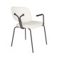 WHITE LABEL LIVING Bouton spisebordsstol, stabelbar, m. armln - offwhite polyester og sort jern