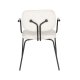 WHITE LABEL LIVING Bouton spisebordsstol, stabelbar, m. armln - offwhite polyester og sort jern