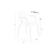 WHITE LABEL LIVING Bouton spisebordsstol, stabelbar, m. armln - offwhite polyester og sort jern