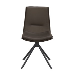 ROWICO Lowell drejestol - brun lder og sort metal