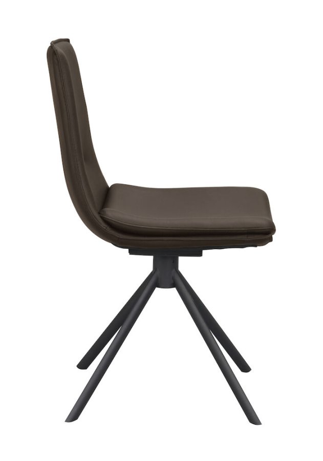 ROWICO Lowell drejestol - brun lder og sort metal