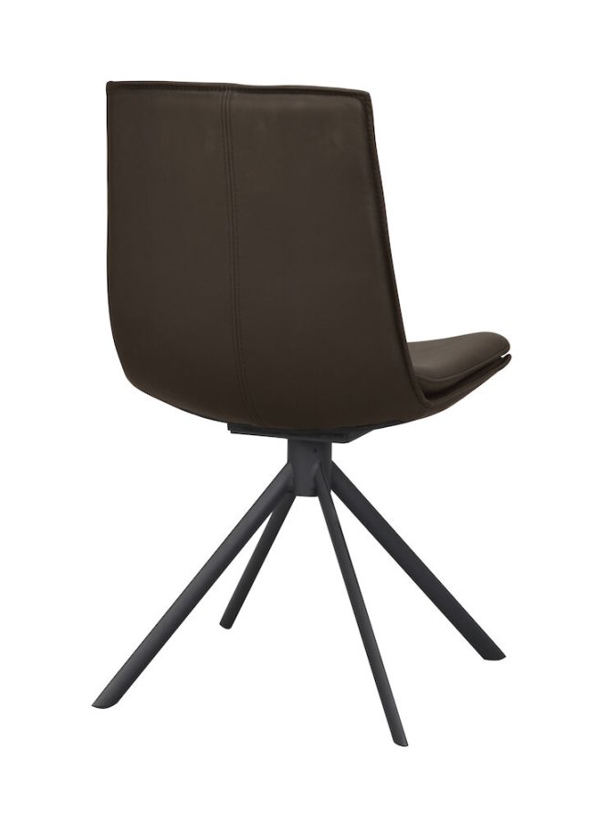 ROWICO Lowell drejestol - brun lder og sort metal