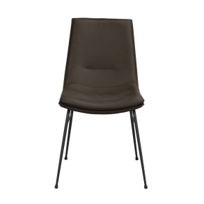 ROWICO Lowell spisebordsstol - brun lder og sort metal