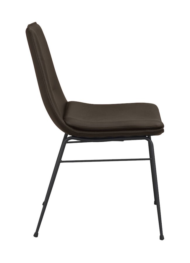 ROWICO Lowell spisebordsstol - brun lder og sort metal