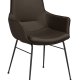 ROWICO Lowell spisebordsstol, m. armln - brun lder og sort metal