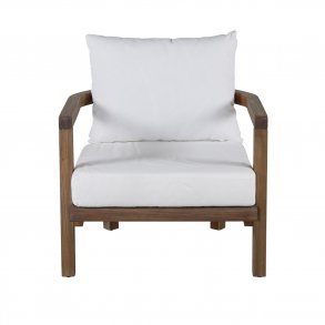 VENTURE DESIGN Erica havestol, m. armln og hynder - offwhite polyester og brun akacietr