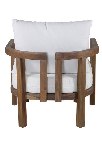 VENTURE DESIGN Erica havestol, m. armln og hynder - offwhite polyester og brun akacietr