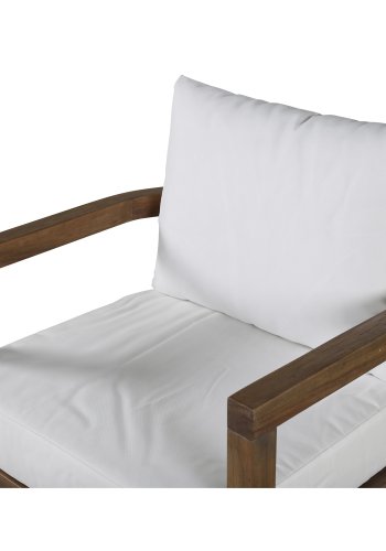 VENTURE DESIGN Erica havestol, m. armln og hynder - offwhite polyester og brun akacietr