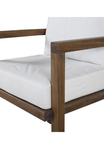 VENTURE DESIGN Erica havestol, m. armln og hynder - offwhite polyester og brun akacietr