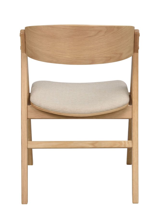 ROWICO Waterton spisebordsstol, m. armln - beige stof og natur eg