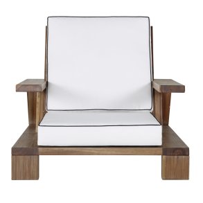 VENTURE DESIGN Daria loungestol til haven, m. armln - offwhite hynder og brun akacietr