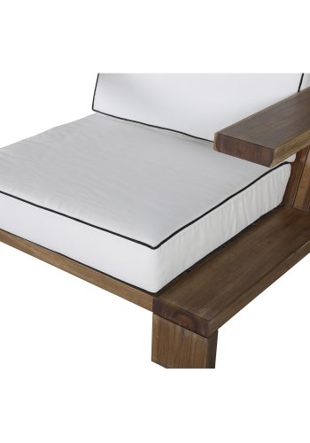 VENTURE DESIGN Daria loungestol til haven, m. armln - offwhite hynder og brun akacietr