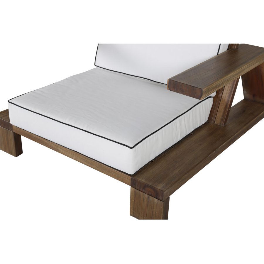 VENTURE DESIGN Daria loungestol til haven, m. armln - offwhite hynder og brun akacietr