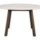 ROWICO Taransay spisebord, rund - beige travertin og brun eg (125)