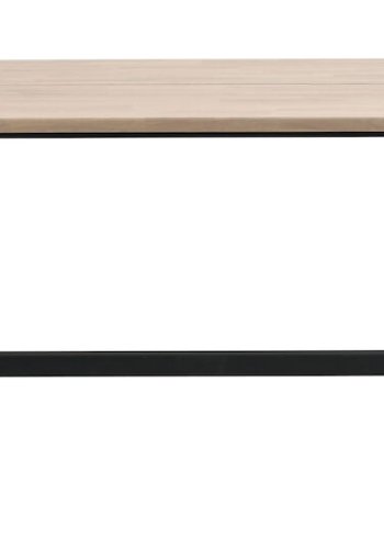 ROWICO Carradale spisebord, m. udtrk - hvidvasket eg og sort metal (170x100)