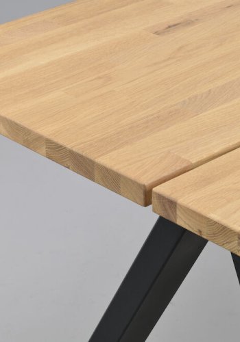 ROWICO Carradale spisebord, m. udtrk - natur eg og sort metal (220x100)