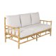 VENTURE DESIGN Cane 3-seat sofa - Bamboo / Grey Cushion
