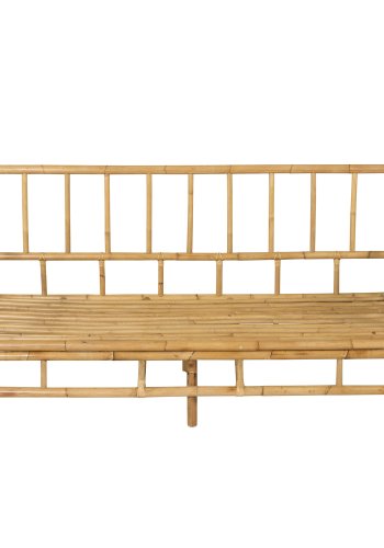 VENTURE DESIGN Cane 3-seat sofa - Bamboo / Grey Cushion