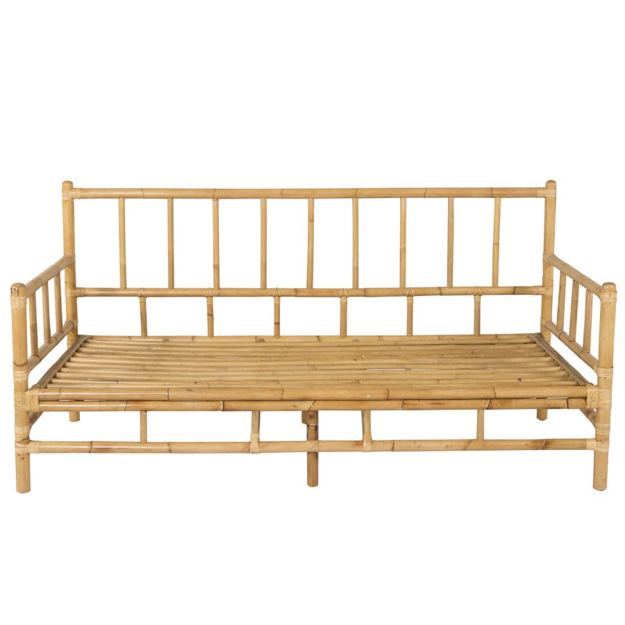 VENTURE DESIGN Cane 3-seat sofa - Bamboo / Grey Cushion