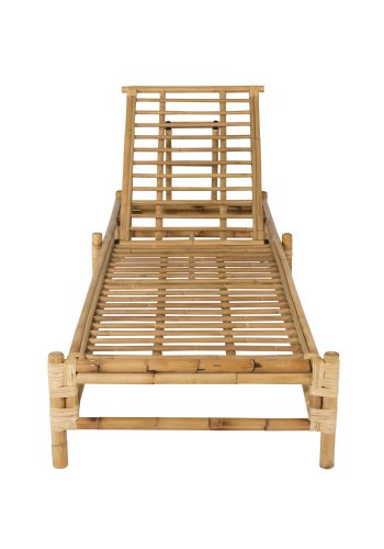 VENTURE DESIGN Cane sun lounge - Bamboo / Grey Cushion